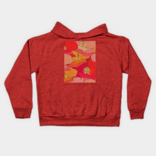 Poppy flowers/wild flowers/red poppy/orange poppy/pink poppy/large scale/summer time/cotton/bright flowers Kids Hoodie